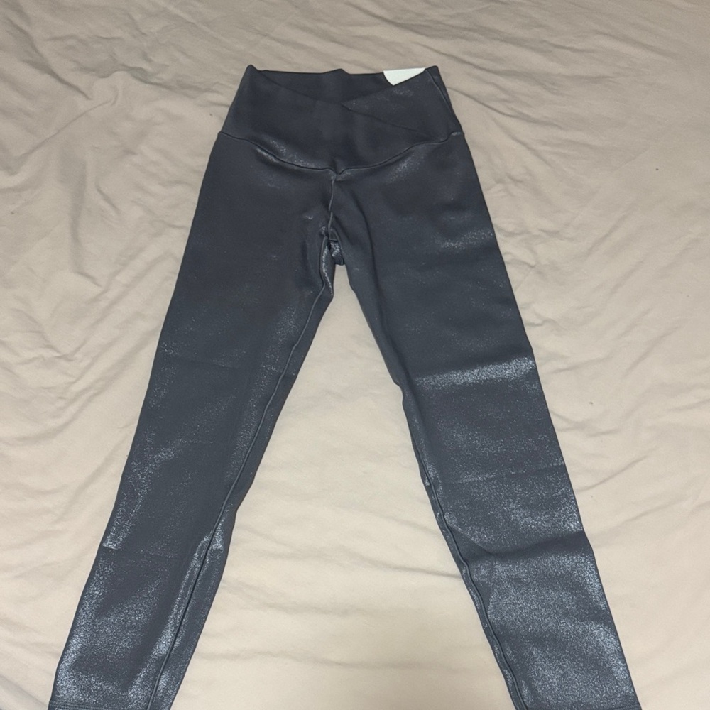 Shiny silver Aerie Leggings